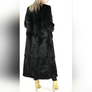 Full Length Black Rabbit Fur Coat (Accent on You)